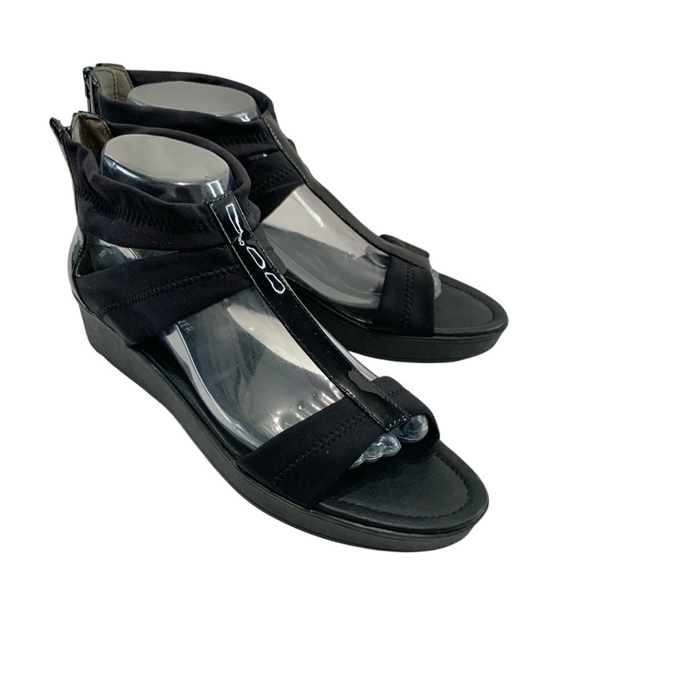 DONALD J PLINER Voni Patent Leather & Nylon Zip Back Women's Sandals - Picture 3 of 13